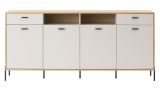 Sideboard Ingar in Kaschmir und Eiche Kommode 205 cm, Soft-Close