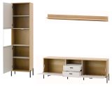 Wohnwand Ingar in Kaschmir und Eiche Wohnkombination 259 cm, mit Soft-Close