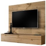 TV-Lowboard Set Public in Wotan Eiche, Flat-TV Unterschrank h�ngend mit Akustikpaneel, 180 cm