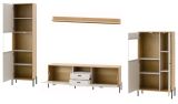Wohnwand Ingar in Kaschmir und Eiche Wohnkombination 349 cm, mit Soft-Close