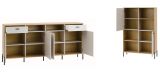 Wohnwand Ingar in Kaschmir und Eiche Wohnkombination 320 cm, mit Soft-Close