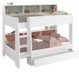 Parisot Etagenbett Leo in wei� Kinder und Jugendzimmer Hochbett 90 x 200 cm