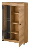 Vitrine Assina in Evoke Eiche und grau matt Vitrinenschrank 90 x 141 cm, Soft-Close