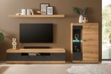 Vitrine Assina in Evoke Eiche und grau matt Vitrinenschrank 90 x 141 cm, Soft-Close