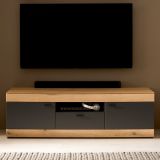 TV-Lowboard Assina in Evoke Eiche und grau matt TV Unterteil 150 cm, Soft-Close