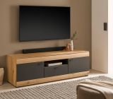TV-Lowboard Assina in Evoke Eiche und grau matt TV Unterteil 150 cm, Soft-Close