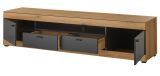 TV-Lowboard Assina in Evoke Eiche und grau matt TV Unterteil 200 cm, Soft-Close
