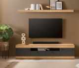 TV-Lowboard Assina in Evoke Eiche und grau matt TV Unterteil 200 cm, Soft-Close