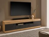 TV-Lowboard Assina in Evoke Eiche und grau matt TV Unterteil 200 cm, Soft-Close