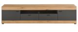 TV-Lowboard Assina in Evoke Eiche und grau matt TV Unterteil 200 cm, Soft-Close