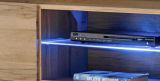TV-Lowboard Set Public in Wotan Eiche, Flat-TV Unterschrank h�ngend mit LED und Akustikpaneel, 180 cm