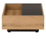 Couchtisch Assina in Evoke Eiche und grau matt Beistelltisch quadratisch 75 x 75 cm