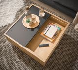 Couchtisch Assina in Evoke Eiche und grau matt Beistelltisch quadratisch 75 x 75 cm