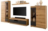 Wohnwand Assina in Evoke Eiche und grau matt Wohnkombination 350 x 201 cm, Soft-Close