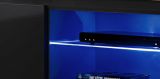 TV-Lowboard Set Public in Wotan Eiche und schwarz, Flat-TV Unterschrank h�ngend mit LED und Akustikpaneel, 180 cm