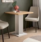 Esstisch Anton in Artisan Eiche und wei� K�chentisch 70 x 70 cm