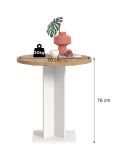 Esstisch Anton in Artisan Eiche und wei� K�chentisch rund 70 cm