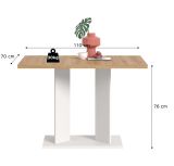 Esstisch Anton in Artisan Eiche und wei� K�chentisch 110 x 70 cm