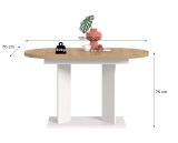 Esstisch Anton in Artisan Eiche und wei� K�chentisch ausziehbar 130 - 170 x 70 cm