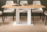 Esstisch Anton in Artisan Eiche und wei� K�chentisch ausziehbar 120 - 160 x 80 cm