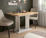Esstisch Anton in Artisan Eiche und wei� K�chentisch ausziehbar 120 - 160 x 80 cm
