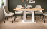 Esstisch Anton in Artisan Eiche und wei� K�chentisch ausziehbar 120 - 160 x 80 cm