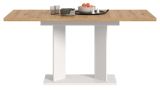 Esstisch Anton in Artisan Eiche und wei� K�chentisch ausziehbar 120 - 160 x 80 cm
