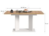 Esstisch Anton in Artisan Eiche und wei� Tisch ausziehbar 150 - 190 x 90 cm