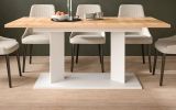Esstisch Anton in Artisan Eiche und wei� Tisch ausziehbar 140 - 220 x 90 cm