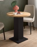 Esstisch Anton in Artisan Eiche und schwarz K�chentisch rund 70 cm