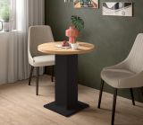 Esstisch Anton in Artisan Eiche und schwarz K�chentisch rund 70 cm