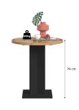 Esstisch Anton in Artisan Eiche und schwarz K�chentisch rund 70 cm