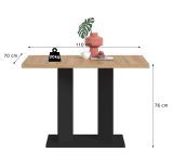 Esstisch Anton in Artisan Eiche und schwarz K�chentisch 110 x 70 cm
