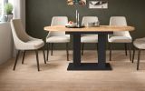 Esstisch Anton in Artisan Eiche und schwarz K�chentisch ausziehbar 130 - 170 x 70 cm