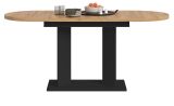 Esstisch Anton in Artisan Eiche und schwarz K�chentisch ausziehbar 130 - 170 x 70 cm