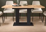 Esstisch Anton in Artisan Eiche und schwarz K�chentisch ausziehbar 120 - 160 x 80 cm