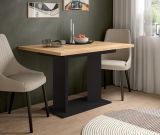 Esstisch Anton in Artisan Eiche und schwarz K�chentisch ausziehbar 120 - 160 x 80 cm