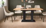 Esstisch Anton in Artisan Eiche und schwarz K�chentisch ausziehbar 120 - 160 x 80 cm