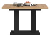 Esstisch Anton in Artisan Eiche und schwarz K�chentisch ausziehbar 120 - 160 x 80 cm