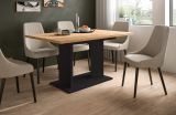Esstisch Anton in Artisan Eiche und schwarz Tisch ausziehbar 150 - 190 x 90 cm