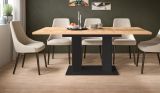 Esstisch Anton in Artisan Eiche und schwarz Tisch ausziehbar 150 - 190 x 90 cm