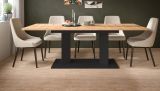 Esstisch Anton in Artisan Eiche und schwarz Tisch ausziehbar 140 - 220 x 90 cm