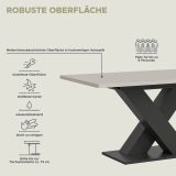 Esstisch Home-X in kaschmir und grau Tisch ausziehbar 150 - 190 cm