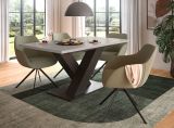 Esstisch Home-X in kaschmir und grau Tisch ausziehbar 150 - 190 cm