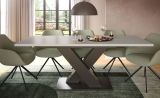 Esstisch Home-X in kaschmir und grau Tisch ausziehbar 150 - 190 cm