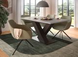 Esstisch Home-X in kaschmir und grau Tisch ausziehbar 150 - 190 cm