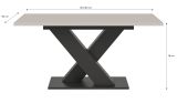 Esstisch Home-X in kaschmir und grau Tisch ausziehbar 150 - 190 cm