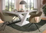 Esstisch Home-X in kaschmir und wei� Tisch ausziehbar 150 - 190 cm