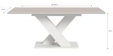 Esstisch Home-X in kaschmir und wei� Tisch ausziehbar 150 - 190 cm