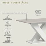 Esstisch Home-X in kaschmir und wei� Tisch ausziehbar 150 - 190 cm